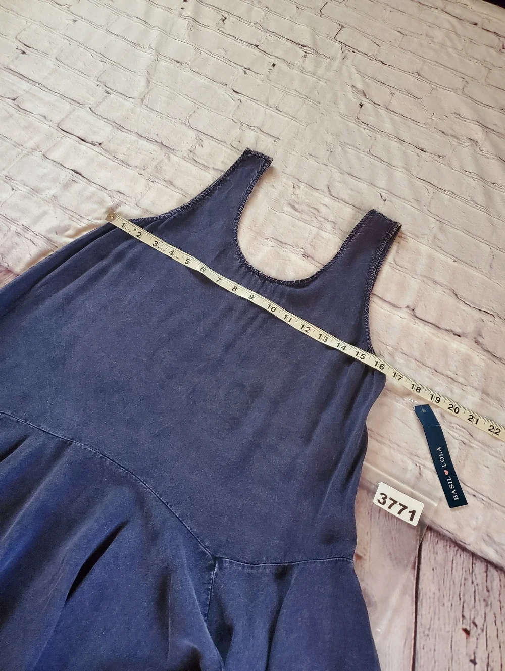 Peplum Drop-waist Tank Top Indigo-wash Flowy Bohemian Beachy Summer Medium